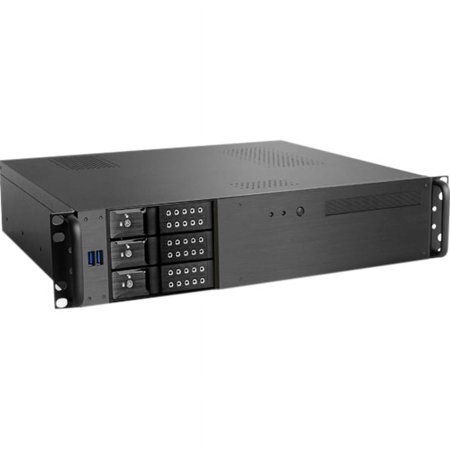 UPC: 0846813032896 | iStarUSA 2U Compact 3 x 3.5  Bay Trayless Hotswap microATX Chassis Black