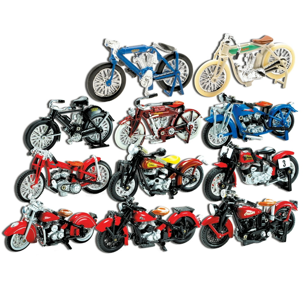 11Piece Classic Indian Diecast Motorcycle Models Set