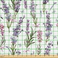 thumbnail image 2 of Ambesonne Floral Fabric by the Yard Upholstery, Minimalist Spring Romance, 2 Yards, Violet Pink and Green, 2 of 5
