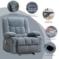 thumbnail image 5 of JONPONY Manual Recliner Chair with Heat Therapy and Massage Function, Heavy Duty Reclining Mechanism Massage Chair, Elderly Single Rocker Sofa with Cup Holders for Bedroom Home Theater,Blue, 5 of 13