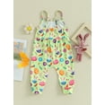 thumbnail image 5 of Biezeib Toddler Girls Easter Romper, Flower/Rabbit Carrot Print Sleeveless Long Pants Jumpsuit, 5 of 8