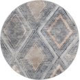 thumbnail image 4 of Unique Loom Caspian Collection Area Rug - Aktau (5' 3" Round Gray Cream/Silver), 4 of 11