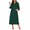 Dark Green, variant on Oudiya Women Zipper Robe Loungewear Dress Full Length Nightgown Housecoat 3/4 Sleeves Sleepwear with Pockets