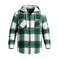 thumbnail image 2 of Zormilly Jackets for Men Long Sleeve Button Down Hooded Plaid Shirt Jacket with Pockets Brushed Soft Fall Outfits, S-3XL, 2 of 6