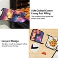 thumbnail image 4 of Galloping Horse in Sky 5 Pcs Kitchen Set Heat Resistant Oven Mitts and Non-Slip Pot Holders with Adjustable Cooking Apron, 4 of 6