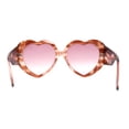 thumbnail image 4 of Womens Oversize Iconic Thick Plastic Arm Heart Sunglasses Brown Tortoise Burgundy, 4 of 4