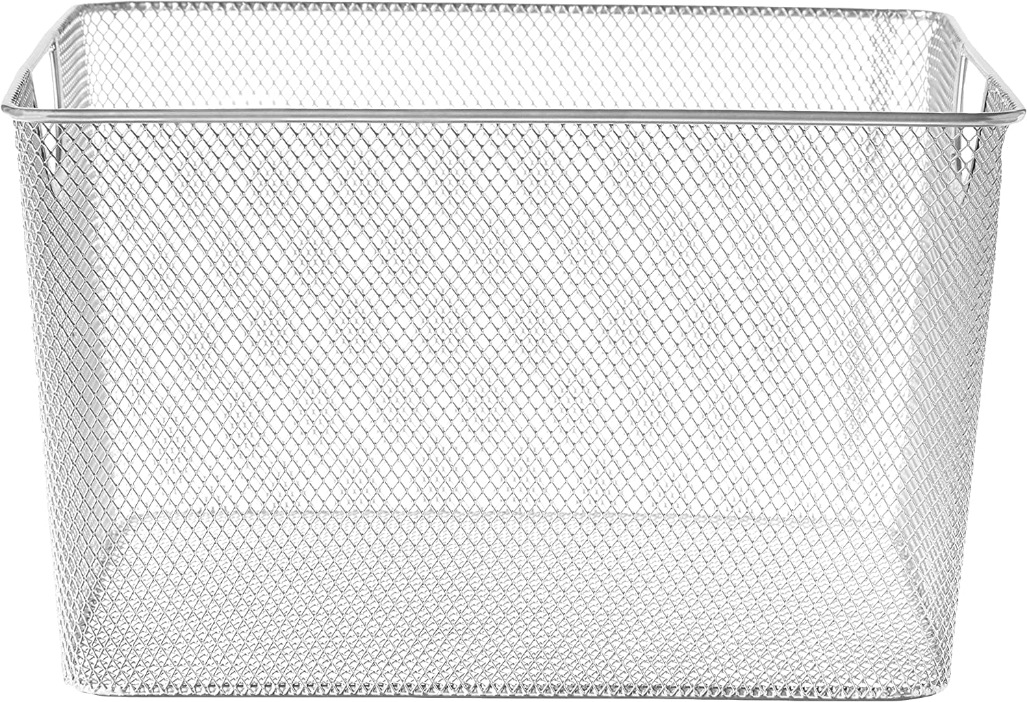 YBM Home Mesh Open Storage Basket 10” x 9” x 6”, Pack of 1, Silver