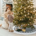 thumbnail image 6 of Dremisland Christmas Tree Skirt Rustic Christmas Tree Mat with Snowflake Reindeer Red Knitted Xmas Tree Skirts Thick Knitted Xmas Holiday Decor New Year Home Party Decorations (Grey, 48inch/122cm), 6 of 6
