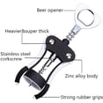 thumbnail image 3 of Foho Wine Opener, Multifunctional Wing Corkscrew Wine Bottle Opener for all Cork Stoppered and Beer Cap Bottles, Luxury Waiter Corkscrew with Stopper Set for Wine Enthusiast, Waiters - Black, 3 of 8