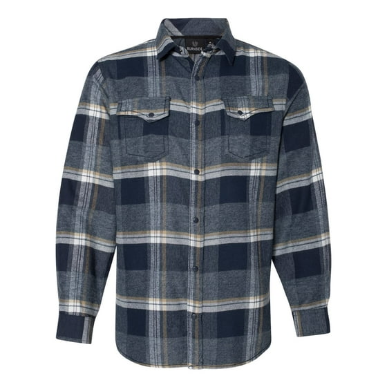 BURNSIDE - Snap Front Long Sleeve Plaid Flannel Shirt - Walmart.com
