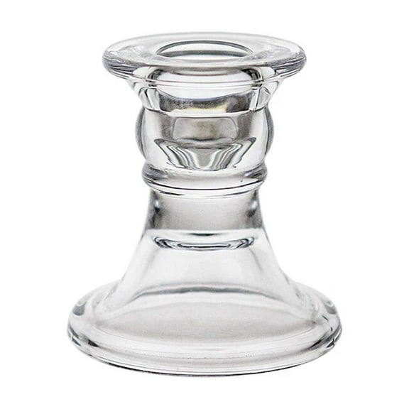 Mega Candles - 3" Taper Glass Candle Holder - Clear, 1Pc