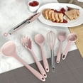 thumbnail image 3 of Silicone Cooking Utensils Set - Heat Resistant Kitchen Utensils BPA FREE,Turner Tongs,Spatula,Spoon,Brush,Whisk,Kitchen Utensil Gadgets Tools Set for Nonstick Cookware,Dishwasher Safe (Pink), 3 of 9