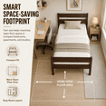 thumbnail image 3 of Miniyam Twin Bed Frame, Solid Rubber Wood Platform Bed with Headboard and Footboard, Espresso, 3 of 7