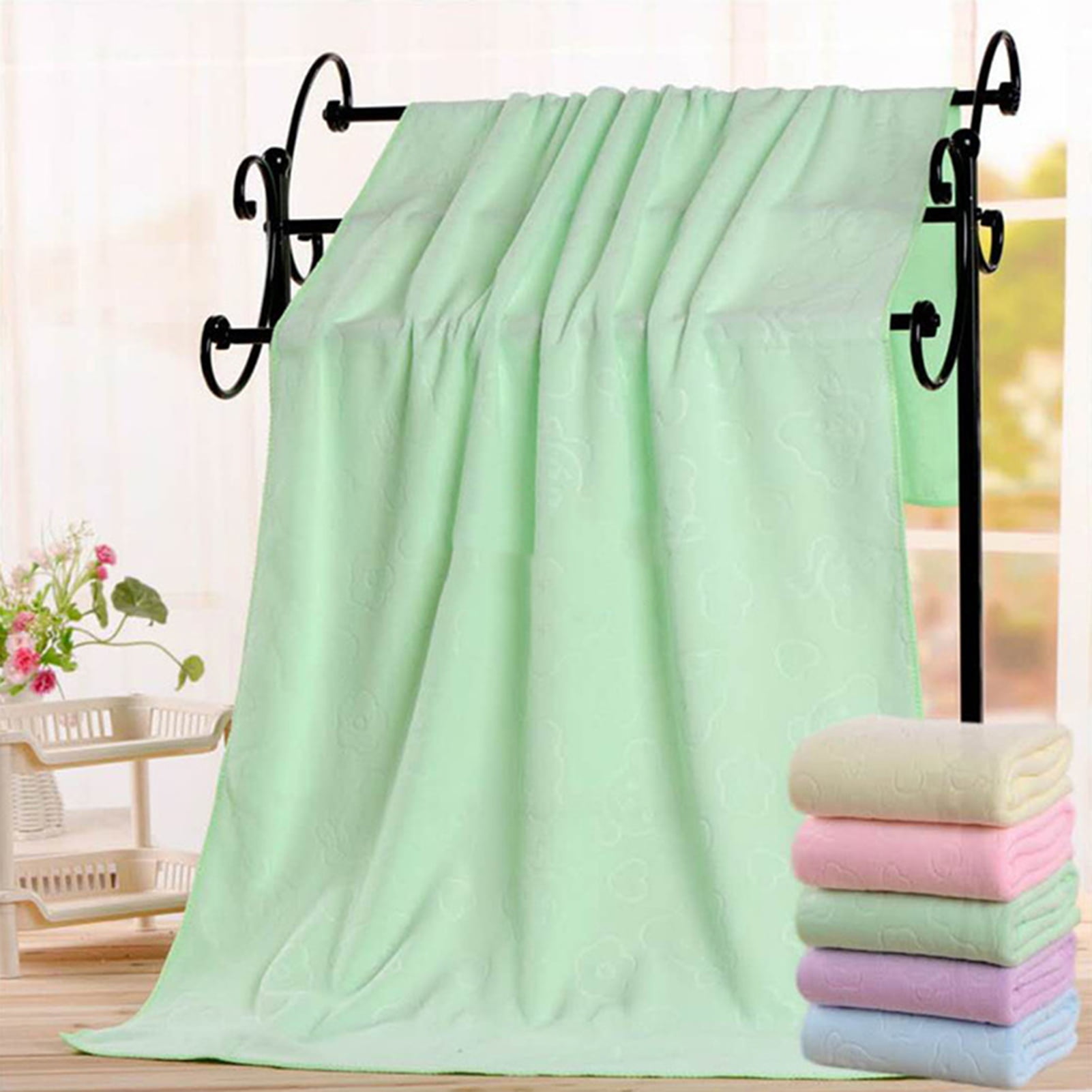 Winthome Beach Towel, Extra Large Microfibre Beach Towel For Adult, Double Sides Sand Free Quick Dry Lightweight Travel Swimming Towel(Navy Bule, 90×180cm - 1 Pack