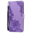 thumbnail image 2 of Nalacover Wallet For Samsung Galaxy A53 5G Case,Stylish Full Protection Embossed Lotus Pattern PU Leather Flip Kickstand Card Slots Shockproof Magnetic Cover with Wrist Strap.Purple, 2 of 12