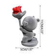 thumbnail image 3 of Decoración del hogar, decoración de habitaciones, decoración de pared, flor eterna, regalo del Día de la Madre, pequeño ramo de terciopelo, figurita de oso, decoración para cúpula de cristal con rosa, 3 of 5