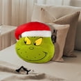 thumbnail image 2 of Dr Seuss' How the Grinch Stole Christmas, Grinch Round Plush Pillow, 16 inches Tall, for All Ages, by Ruz, 2 of 4