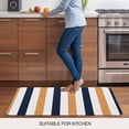 thumbnail image 5 of Burnt Orange Navy Blue Striped Door Mat&nbsp;Indoor Outdoor Entrance, Non Slip Rug for Kitchen Bathroom Entryway Rug, Farmhouse Stripe Art Washable Doormat Floor Mat 20x31.5 Inch, 5 of 8
