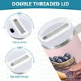 thumbnail image 3 of Yayeee 40oz Stainless Steel Tumbler with Straw and Handle Double-Wall Insulated Travel Water Bottle, Watercolor Jam, 3 of 8