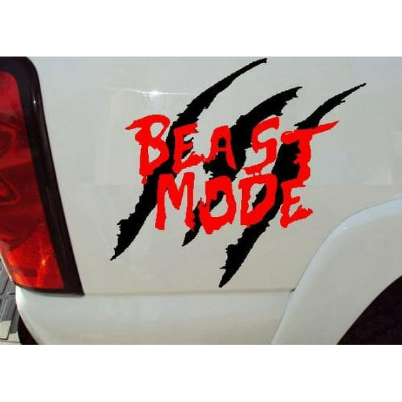 Decal ~ BEAST MODE ~ AUTO DECAL 13" X 15" RED AND BLACK