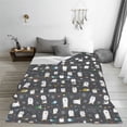 thumbnail image 5 of Honeii Lovely Penguin Print Fleece Blanket - Throw Blanket for Bed, Sofa, Couch, Camping, and Travel , Microplush Ultra Soft Warm Blanket-50"x40", 5 of 7