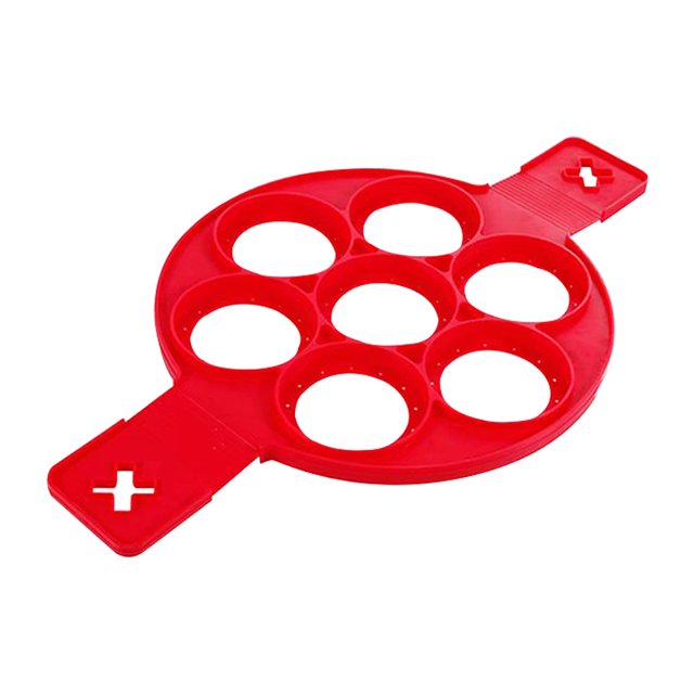 Molde para panqueques de tortilla de huevo de amor de estrella redonda de silicona de siete agujeros herramientas para hornear LingWen 8390612372001