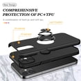 thumbnail image 5 of for iPhone 16 Case, 360° Rotatable Ring Holder Kickstand Dual Layer Military-Grade Drop Tested Protection Support Car Holder Mount Magnetic Absorbing Bumper Phone Case, Black, 5 of 7