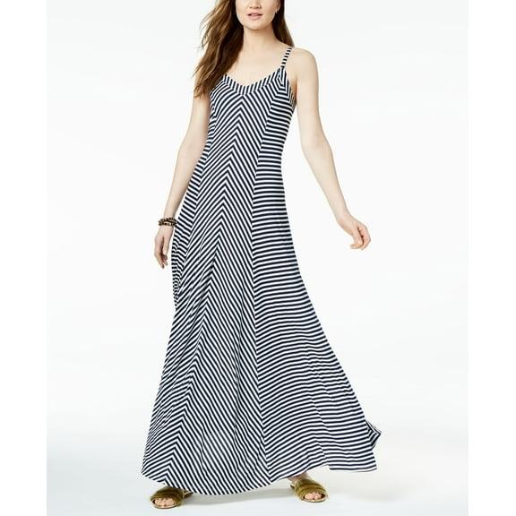 Petite Embellished Striped Maxi Dress Blue/White Stripe PXS