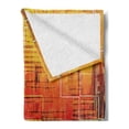 thumbnail image 2 of Burnt Orange Soft Flannel Fleece Throw Blanket, Modern Mosaic Art Texture with Small Frames and Lines Fall Illustration, Cozy Plush for Indoor and Outdoor Use, 50" x 60", Orange Yellow, by Ambesonne, 2 of 5