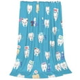 thumbnail image 2 of Bingfone Cute Healthy Teeth Print Flannel Fleece Blanket Throw Blanket For Bed,Sofa,Couch,Travel,Camping(80"X60"), 2 of 9