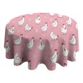 thumbnail image 4 of Pink Chicken Pattern Round Tablecloth 60"x60",Wrinkle Wipeable Table Cloth for Kitchen Dining Room Picnic Patio Party, 4 of 6