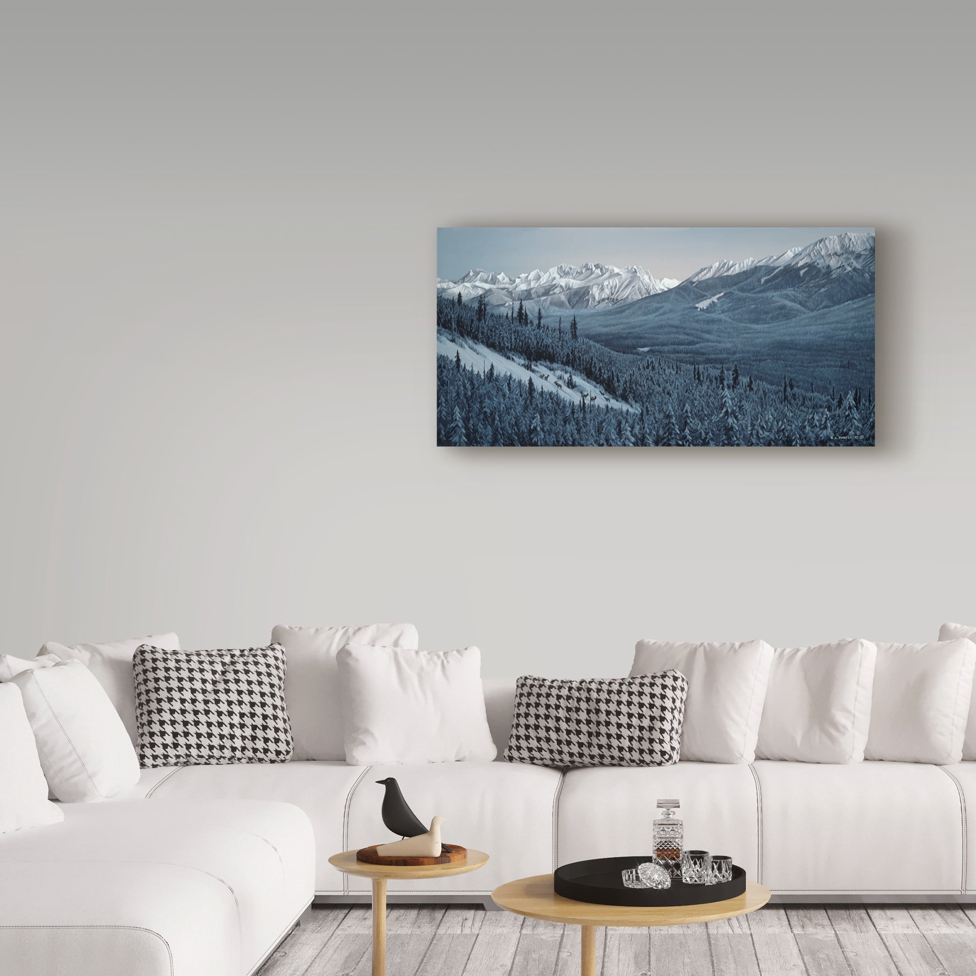 Trademark Fine Art 'Winter Valley Elk' Canvas Art by Ron Parker