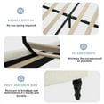thumbnail image 4 of King Size Bed Frame with 55.5"H Headboard, Boucle Upholstered Wingback Platform Bed Frame with Wood Legs, Sturdy Wood Slats for Bedroom, No Box Spring Needed, Beige, 4 of 6