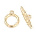 thumbnail image 2 of Brass Toggle Clasps Cadmium Free Nickel Free Lead Free Rings Real 18K Gold Plated Ring: 12.5x10x1.5mm Hole: 1.4mm Bar: 17.5x5x4mm Hole: 1.5mm., 2 of 4