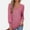 Pink, variant on AXXD Women's Fashion Hoodies & Sweatshirts Black Basic Summer 2024 Trendy Long Sleeve Solid Color Comfortable Breathable V-Neck Shirt Tops