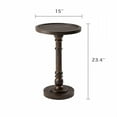COZAYH Pedestal Small Drinking Table, Traditional Tray Top End Table, Espresso, Round