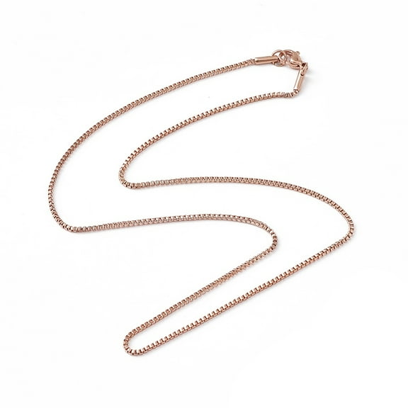 304 Stainless Steel Box Chain Necklaces for Men Women Rose Gold 18.50 inch(47cm)