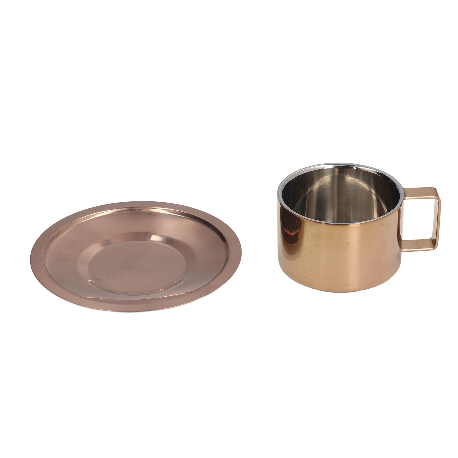 Lot De 2 Tasses à Expresso Et Soucoupes – Acier Inoxydable 304, Dorées, 200 Ml, Design élégant