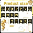 thumbnail image 7 of 162PCS New Years Eve Party Supplies Tableware Set for 20 Guests, Black Gold Happy New Years Banner Tablecloth Plates Cups Napkins for 2026 NYE Eve Party Decorations, 7 of 7