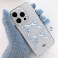 thumbnail image 2 of Ins Korean Cute Ribbon Bow Transparent Case For iPhone 15 14 13 12 11 Pro Max X XR 7 8 Plus SE 3 Stylish Shockproof Soft Cover, 2 of 4