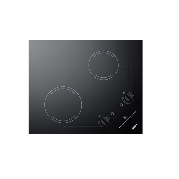 21" Wide 230V 2-Burner Radiant Cooktop