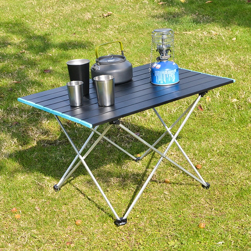 Portable Camping Side Tables Small Folding Camping Table Portable Beach Table Bracket Storage Bag Set for Outdoor Picnic Cooking Backpacking RV Travel