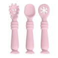thumbnail image 1 of Cucharas Bebé Pack 3 Piezas, Kit Cubiertos Para Alimentación Complementaria, Silicona Grado Alimenticio Sin Bpa, Rosa, 1 of 5