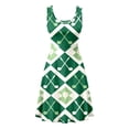 thumbnail image 6 of Summer Plaid Print Casual Dress for Women Stylish Flowy Comfortable Everyday Wear with Pockets Sleeveless Crew Neck Gown Green XXXXL, 6 of 6