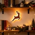 thumbnail image 5 of 3D Light-Up Wooden Reindeer Christmas Decor 1PC, Warm Backlit Peel & Stick Entryway Glow, Handmade Real Wood LED Reindeer Christmas Wall Decor, for Living Room, Bedroom, Fireplace, 5 of 5