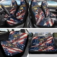 thumbnail image 2 of Jeiento Car Seat Covers Full Set with Steering Wheel Cover Safe Belt Pads Coasters Center Console Cover 250th Eagle Flag Keychain Chapstick Holder 13 PCS Auto Interior Sets Accessory, 2 of 9