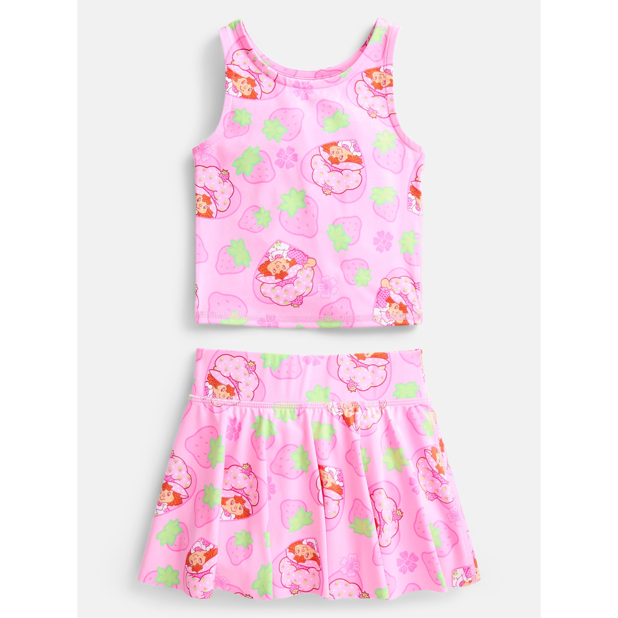 Strawberry Shortcake Toddler Girls Active Print Tank and Skort Set, 2-Piece, Sizes 12M-5T