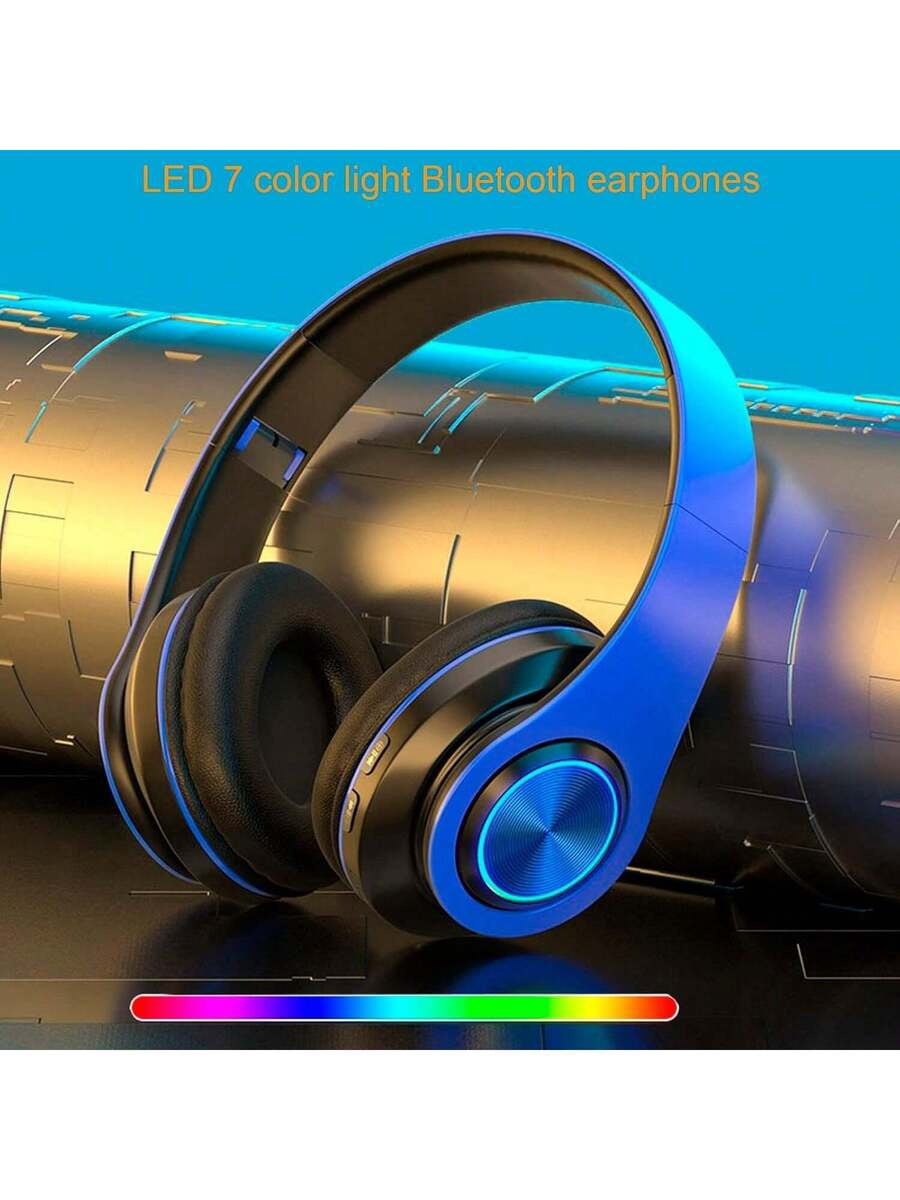 Wireless Gaming Headset With Microphone Bluetooth 5.2, Foldable Over Ear Headphones With Dual Wired/Wireless Mode, Long Battery Life, Lightweight Comfortable Design For PC Laptop Phone Travel Sports