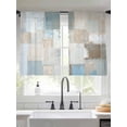 Abstract Color Block Sheer Curtains 54Inches Long 2 Panels, Semi Sheer ...
