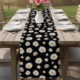 thumbnail image 4 of Spring Floral Daisy Table Runner 48 Inches, Black Elegant Pastoral Flowers Watercolor Bed Runner Dresser Scarves Tabletop for Indoor Outdoor Parties/Ceremony/Banquet, 13" x 48", 4 of 8